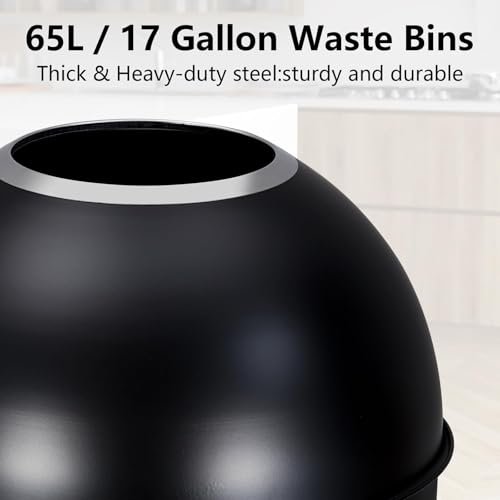 MERXENG - MERXENG 65L/17 Gallon Heavy Duty Stainless Steel Tall Commercial/Kitchen Trash Can