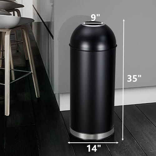 MERXENG - MERXENG 65L/17 Gallon Heavy Duty Stainless Steel Tall Commercial/Kitchen Trash Can