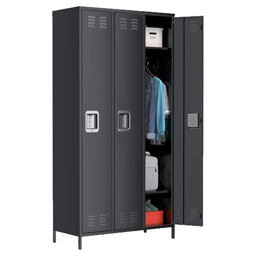 MERXENG Metal Storage Locker with 3 Doors